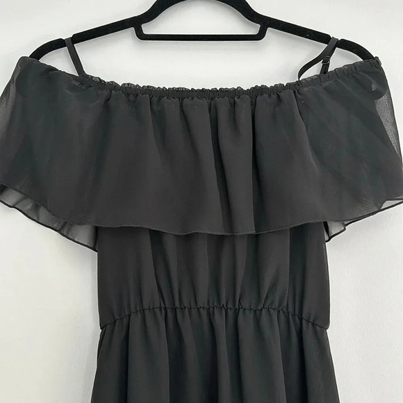 Divided Black Off the Shoulder Dress Sz 6 - Picture 3 of 5